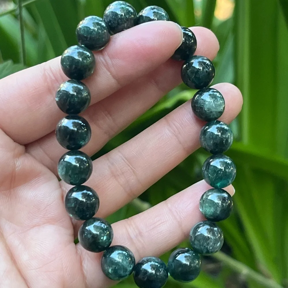 11mm flashy dark‎ green mica bracelet